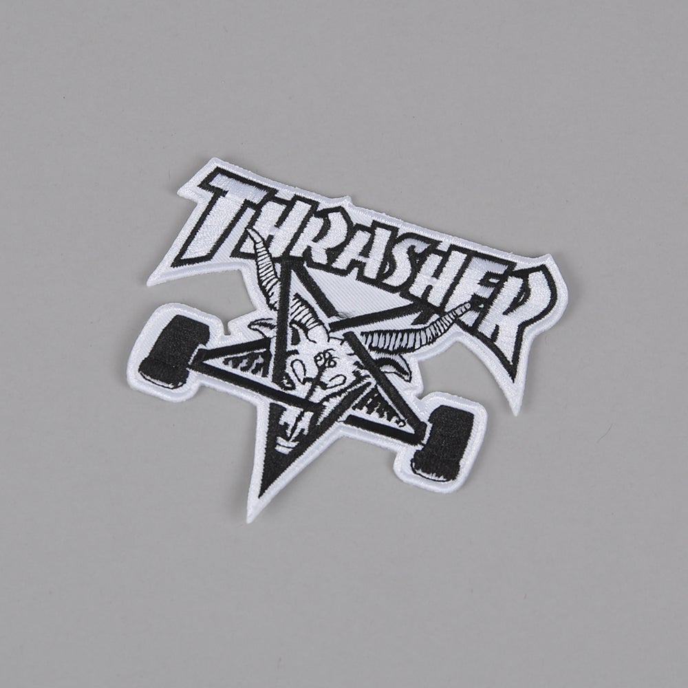 Thrasher Skate Goat patch, white | Beyond